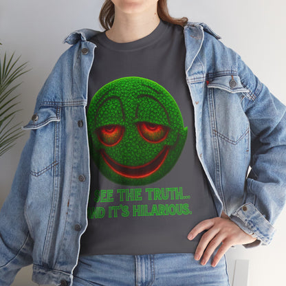 I See the Truth... and It’s Hilarious – Trippy Neon Smiley T-Shirt
