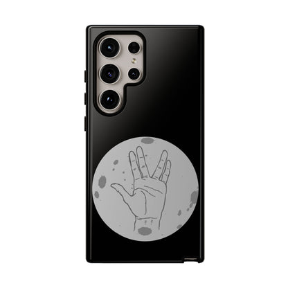 Spock Live Long Phone Case — Vulcan Salute Moon Graphic