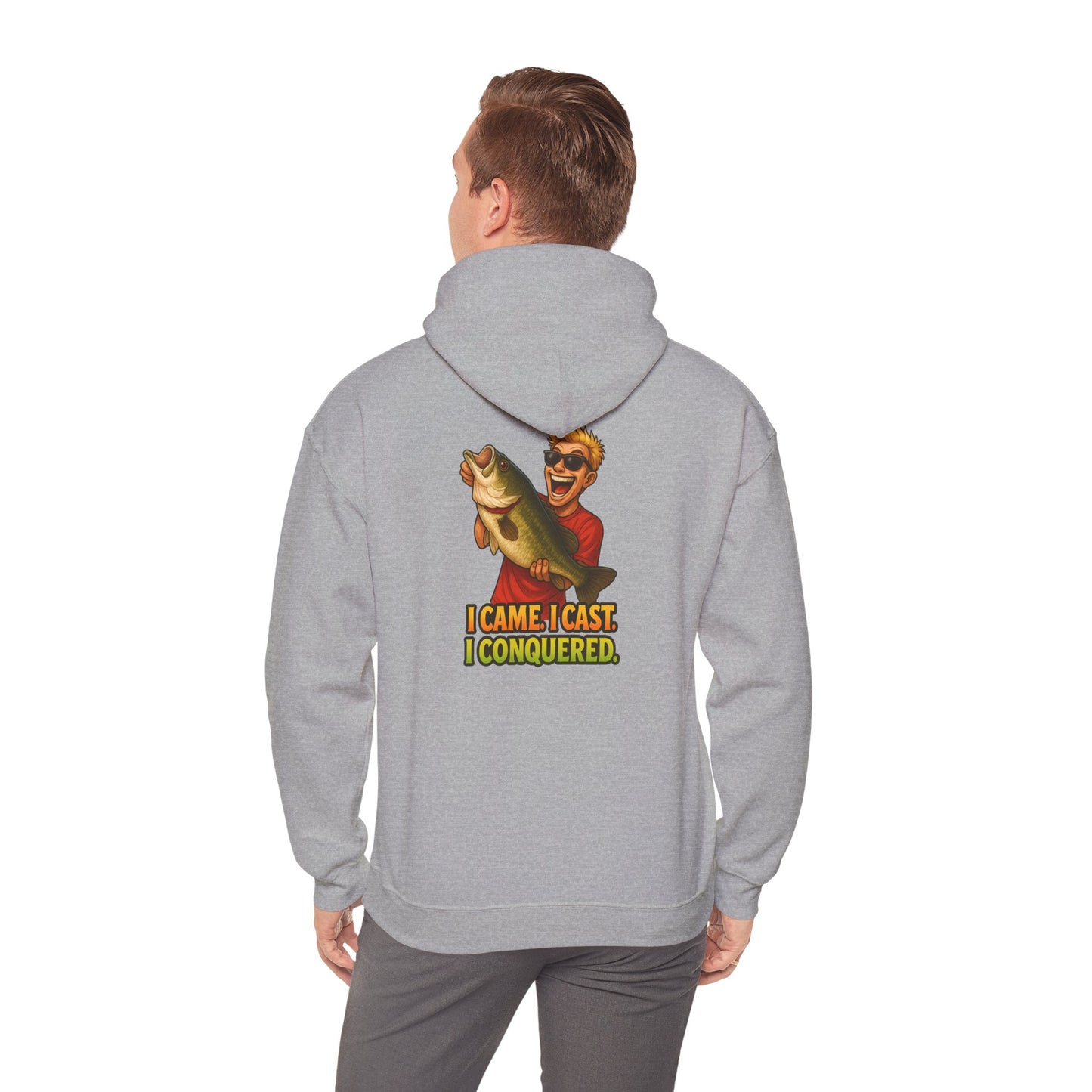 Fishing Hoodie – I Came, I Cast, I Conquered Graphic Pullover