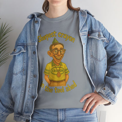 Sharpest Crayon in the Tool Shed T-Shirt | Funny Retro Character Tee
