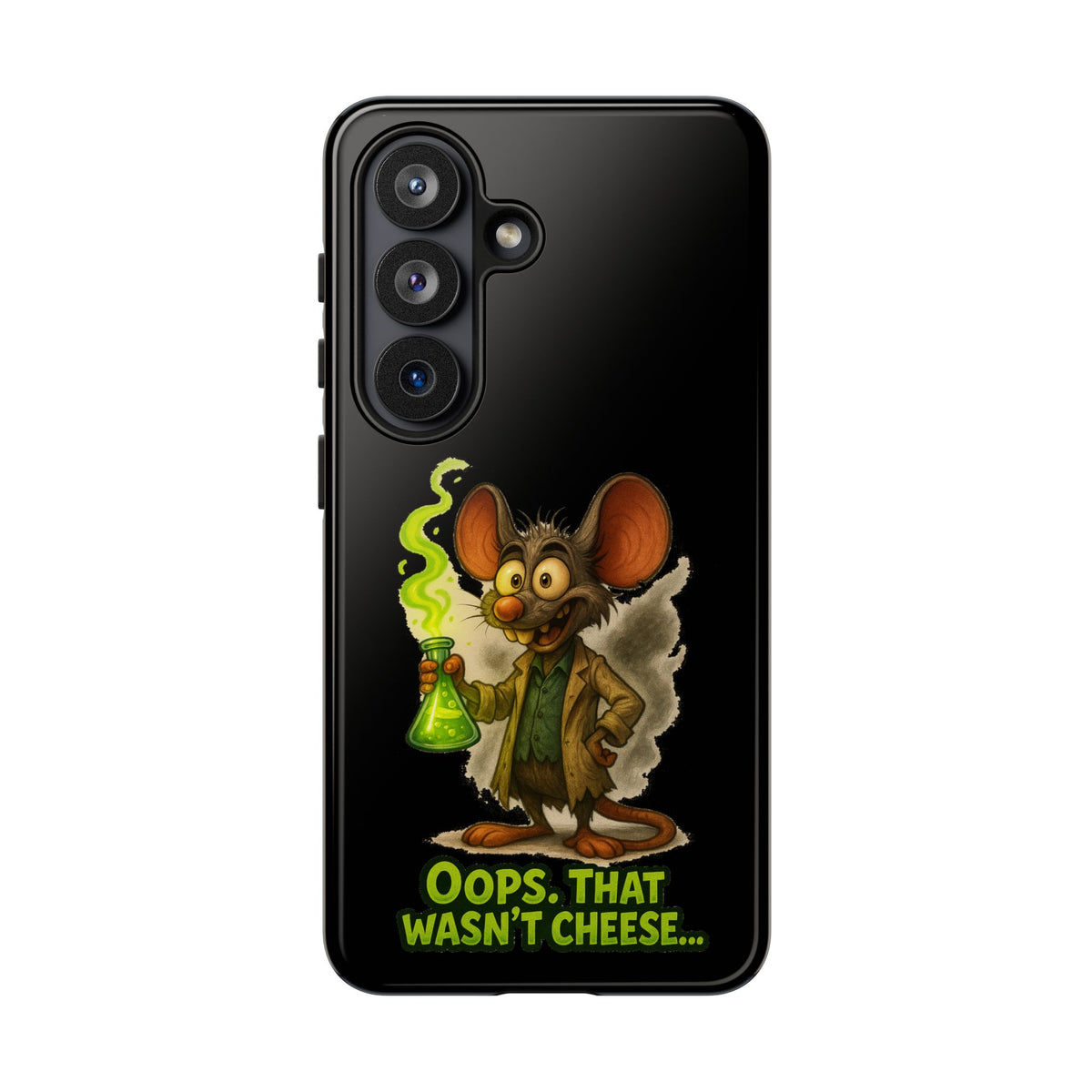 Phone Case — Funny Cartoon Rat "Oops That Wasn't Cheese" Protective Cover