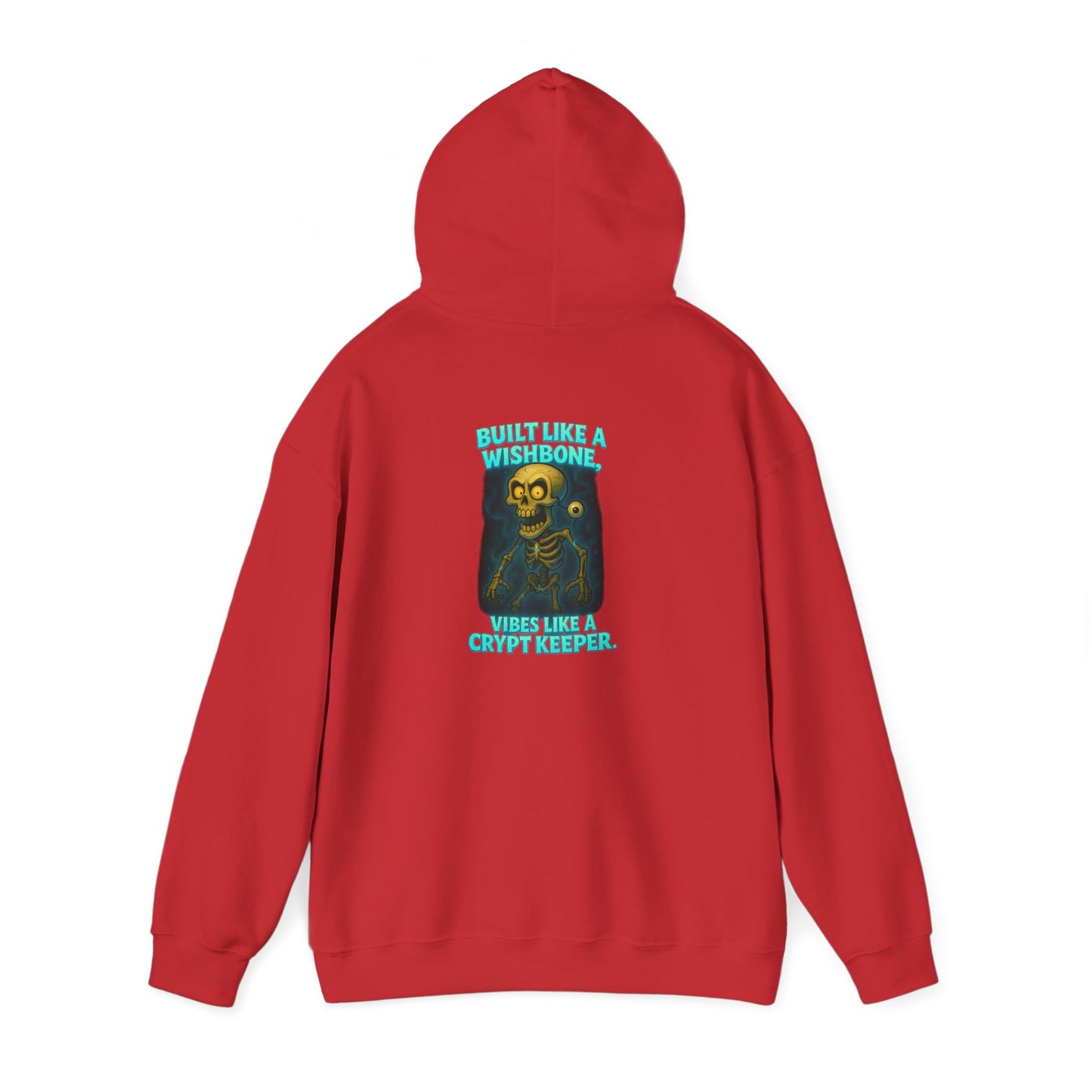 Skull Vintage Graphic Hoodie — "Built Like A Wishbone" Creepy Cute Pullover