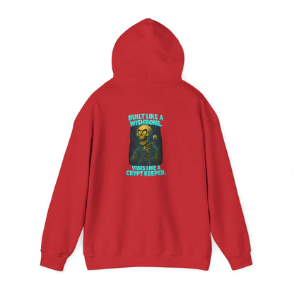 Skull Vintage Graphic Hoodie — "Built Like A Wishbone" Creepy Cute Pullover