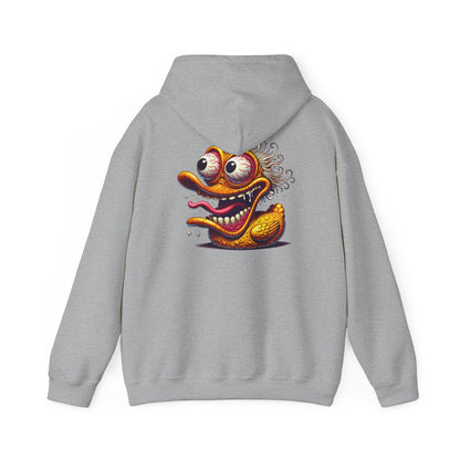 Duck Character Hoodie – Quirky Crazy Duck Illustration Pullover