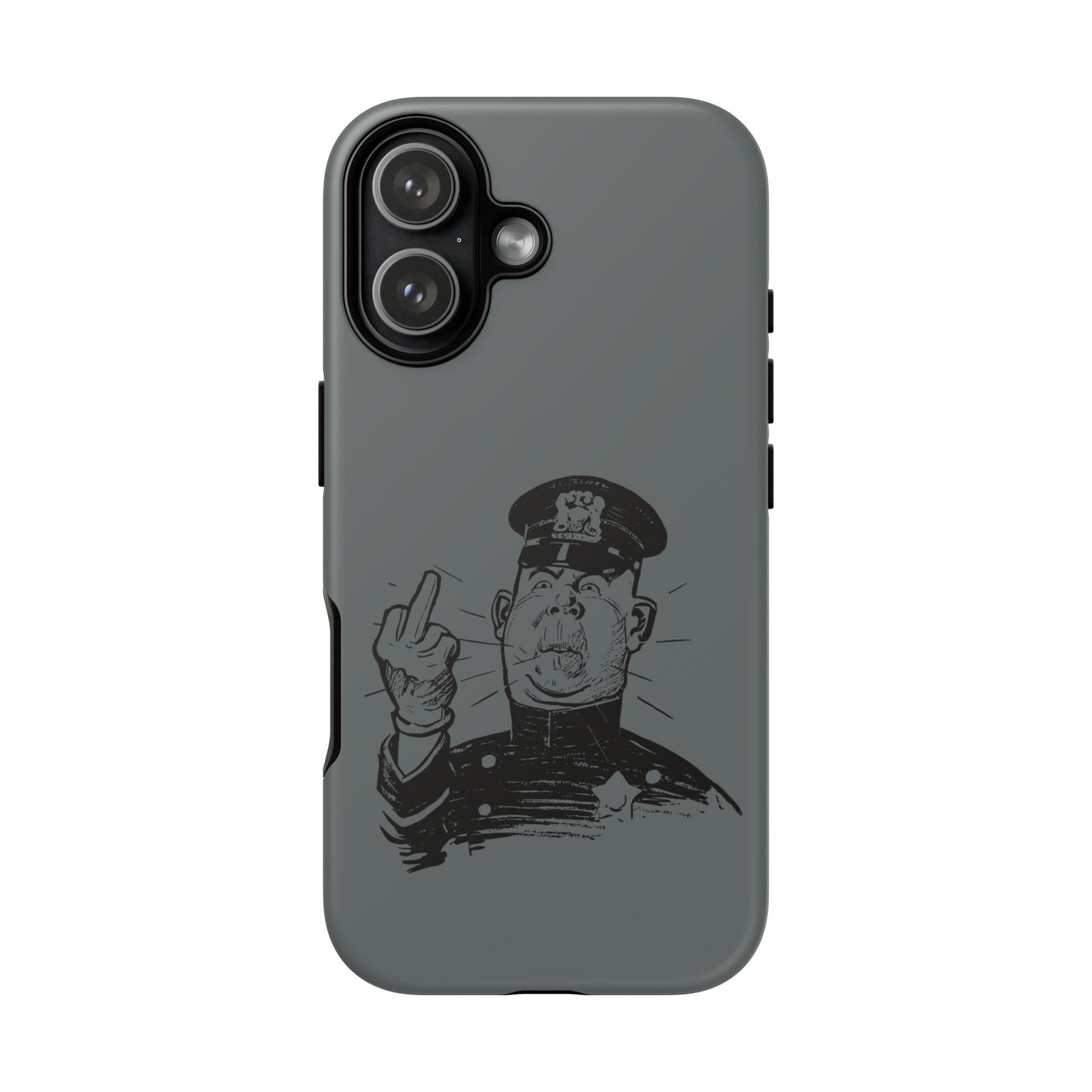 Vintage Cop Middle Finger Phone Case — Edgy Retro iPhone Protective Cover