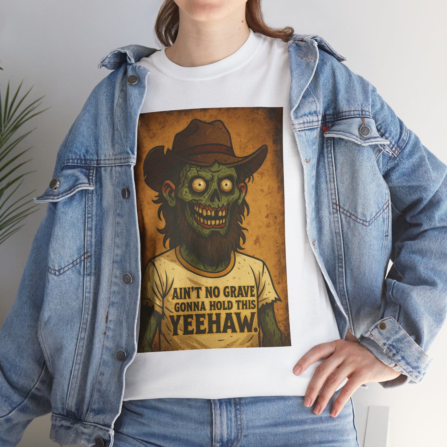 Zombie Cowboy 'Ain't No Grave Gonna Hold This Yeehaw' T-Shirt | Horror Western