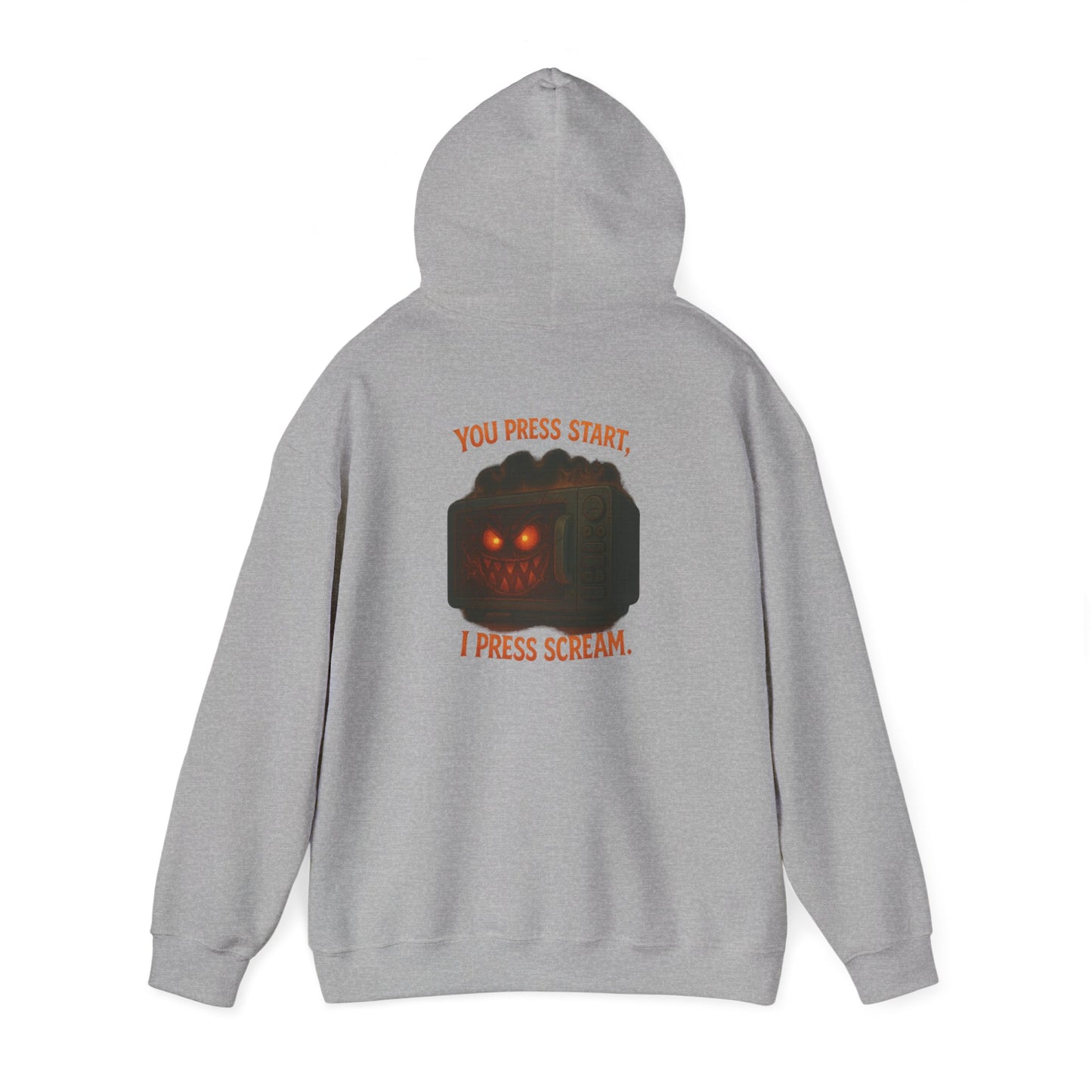 Spooky Hoodie — "You Press Start, I Press Scream" Halloween Sweatshirt