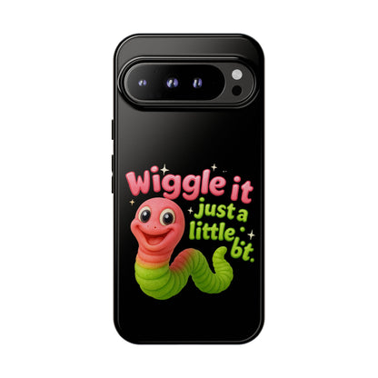 Wiggle It Worm Phone Case — Cute Pink & Green Cartoon iPhone Cover