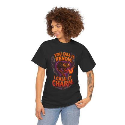 You Call It Venom I Call It Charm T-Shirt | Snake Illustration