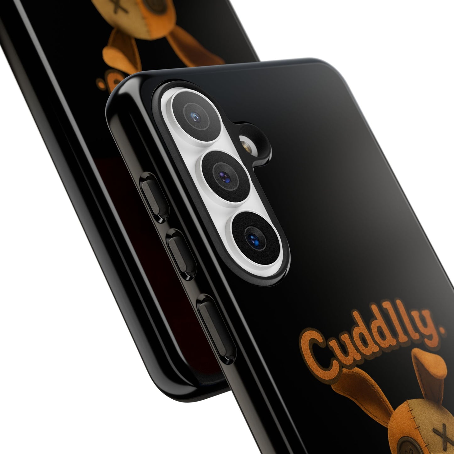 Phone Case — "Cuddly. Cracked. Kinda Dangerous." Cute Creepy Bunny Protective Case