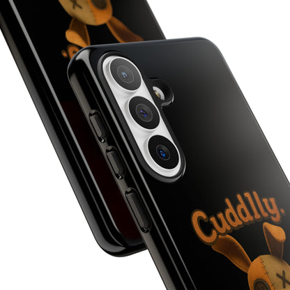 Phone Case — "Cuddly. Cracked. Kinda Dangerous." Cute Creepy Bunny Protective Case