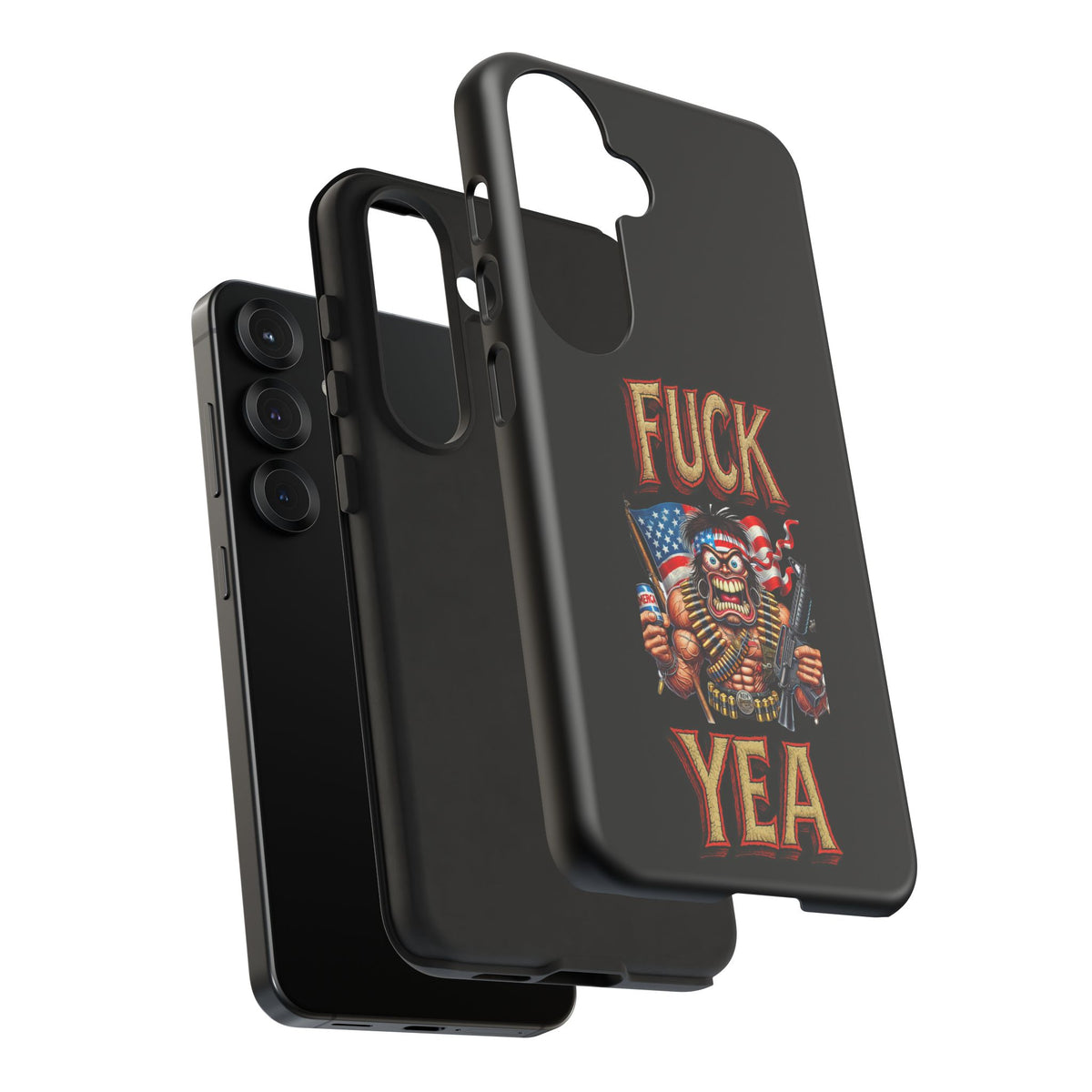 Phone Case — "FUCK YEA" Patriotic Skeleton Soldier Graphic