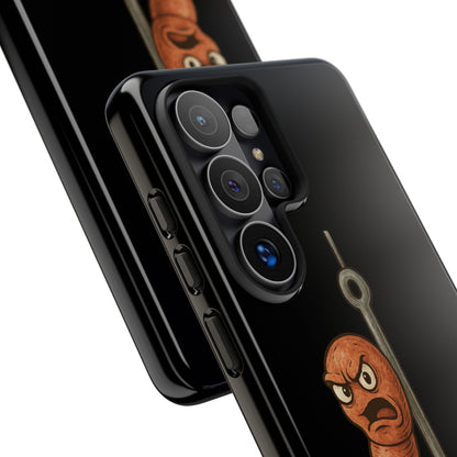 Angry Worm on Hook Phone Case – Funny Fishing Humor Protective Cover