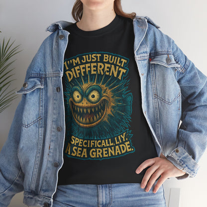 I'm Just Built Different Sea Grenade Tee | Pufferfish Illustration