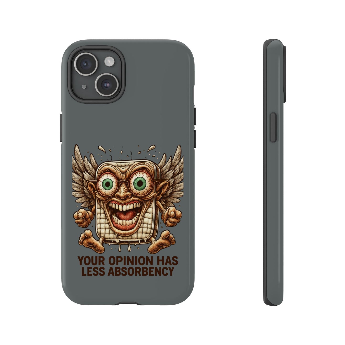 Phone Case — Funny Vintage Winged Toaster Design (“Your Opinion Has Less Absorbency”)