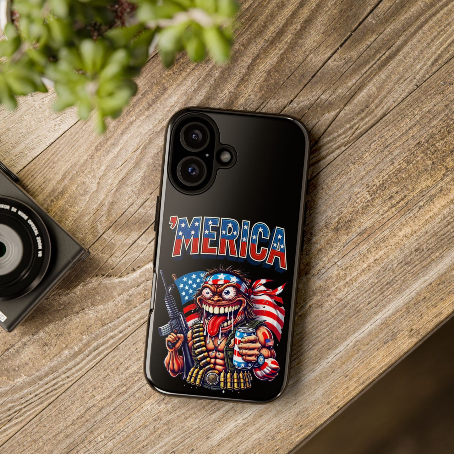 'MERICA Patriotic Phone Case — American Flag Madman Design
