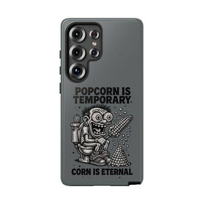 Phone Case — "Popcorn Is Temporary, Corn Is Eternal" Retro Zombie Corn Design