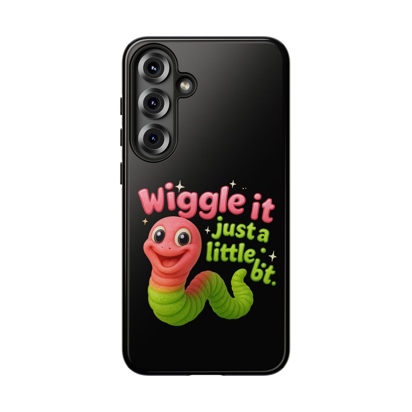 Wiggle It Worm Phone Case — Cute Pink & Green Cartoon iPhone Cover