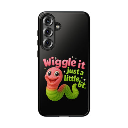 Wiggle It Worm Phone Case — Cute Pink & Green Cartoon iPhone Cover