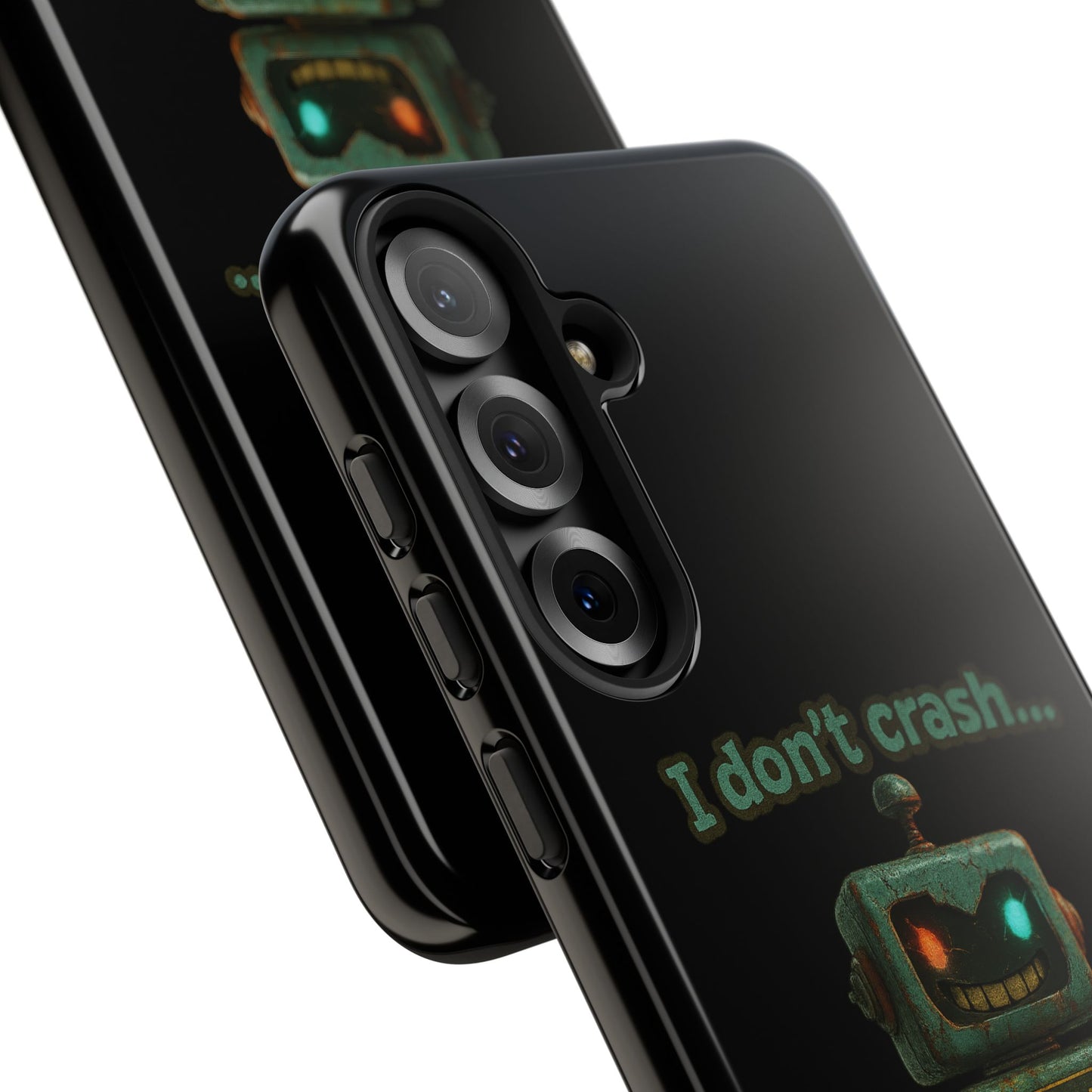 Phone Case — "I Don't Crash... I Recalibrate" Retro Robot Protective Cover