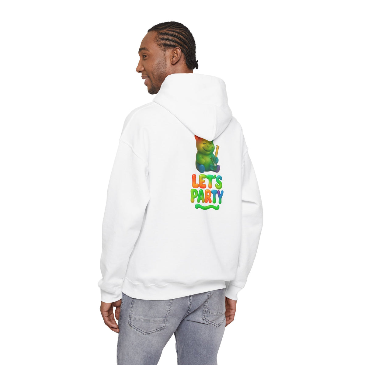 Hoodie — Colorful 'Let's Party' Gummy Bear Graphic Hoodie