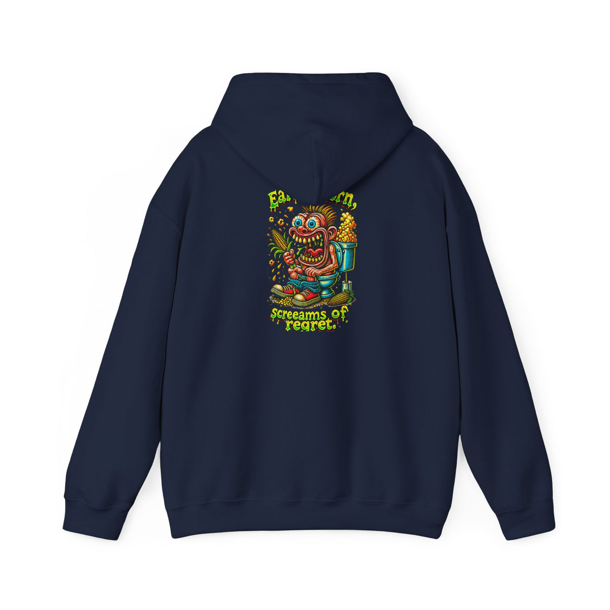 Hoodie — Colorful Retro Monster Graphic “Screams of Regret”