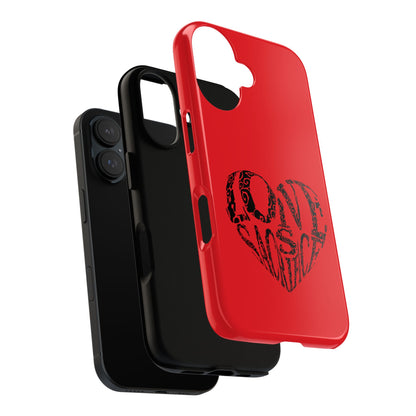 Red 'Love Justice' Heart Phone Case — Protective iPhone Cover, Valentine’s Gift