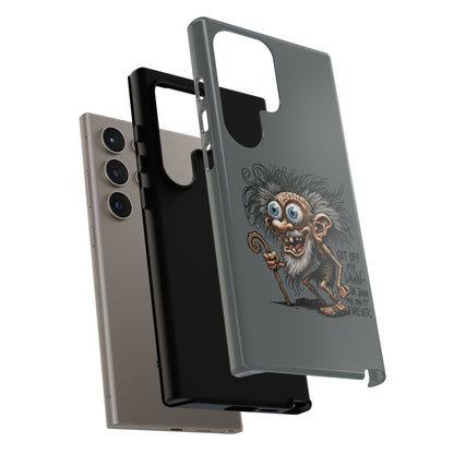 Phone Case — Funny Grumpy Troll Design: “Get Off My Lawn” Protective Cover