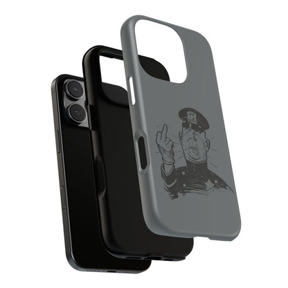 Vintage Cop Middle Finger Phone Case — Edgy Retro iPhone Protective Cover