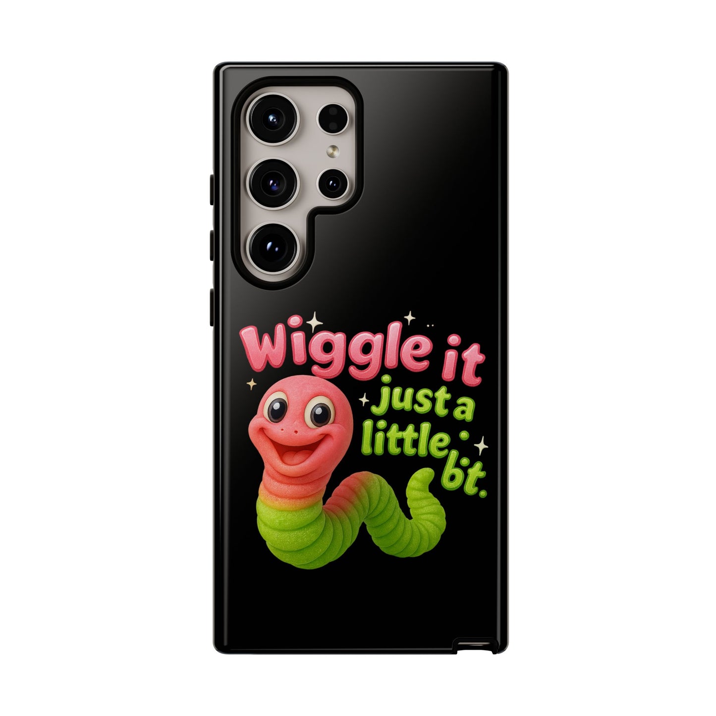 Wiggle It Worm Phone Case — Cute Pink & Green Cartoon iPhone Cover