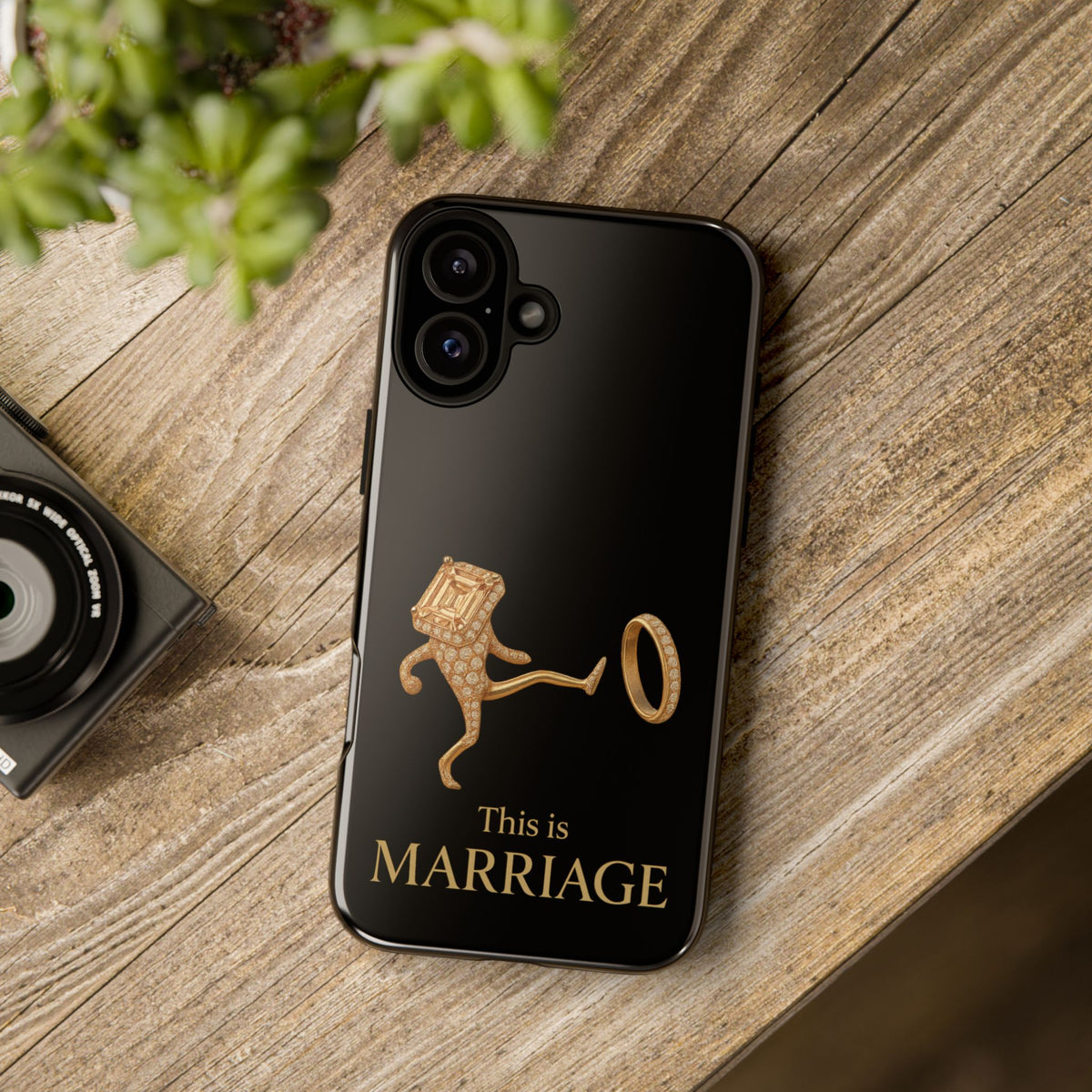 Phone Case - ‘This is Marriage’ Gold Ring Cartoon Design