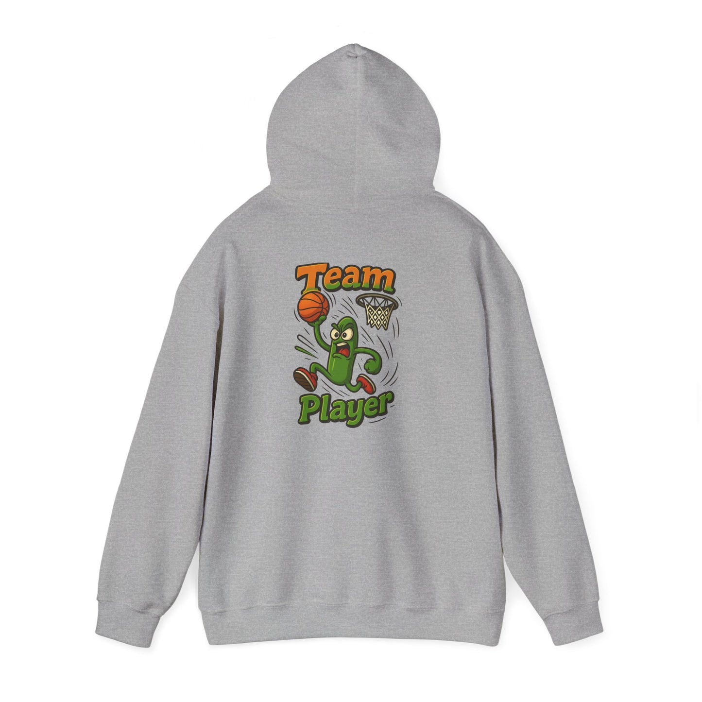 Basketball Pickle Player Hoodie — Funny Sports Cartoon Hoodie for Fans & Players
