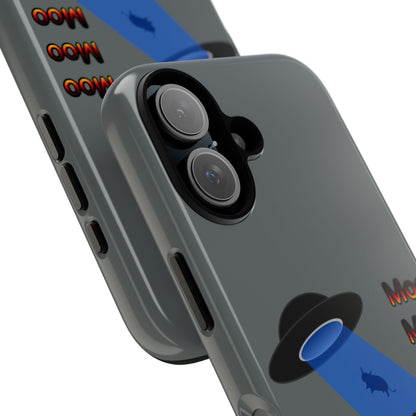 Phone Case — Funny UFO Cow Abduction Design with “Moo Moo Moo”