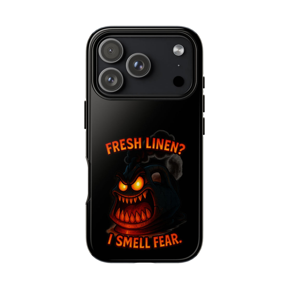 Phone Case — 'Fresh Linen? I Smell Fear.' Spooky Pumpkin Horror Protective Case