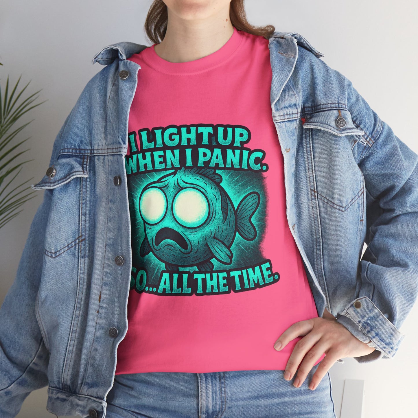 Glowing Panic Fish Tee | I Light Up When I Panic Graphic T-Shirt