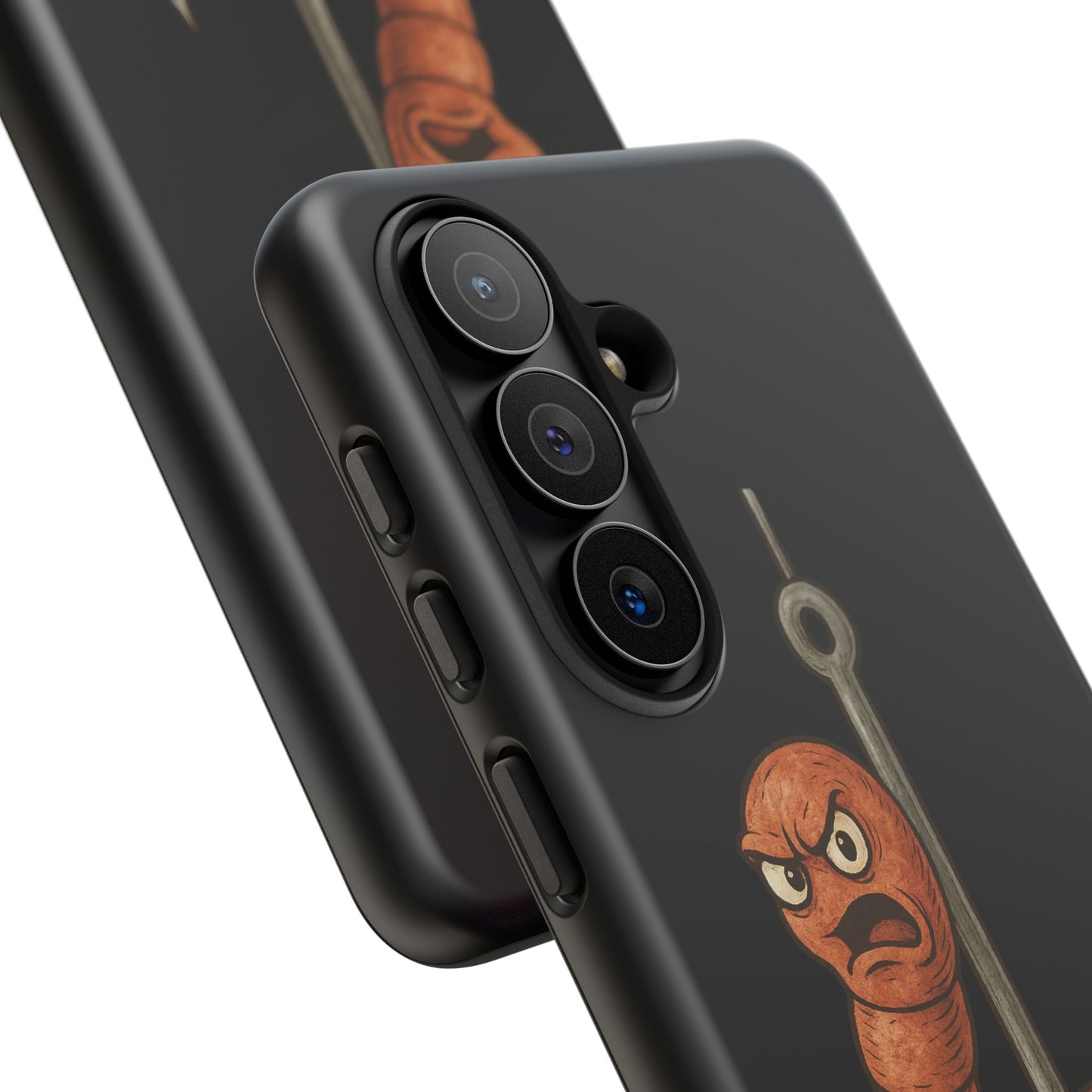 Angry Worm on Hook Phone Case – Funny Fishing Humor Protective Cover