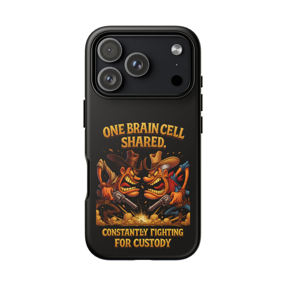 Phone Case — 'One Braincell Shared, Constantly Fighting for Custody' Funny Rivalry Cartoon