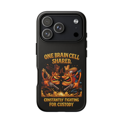 Phone Case — 'One Braincell Shared, Constantly Fighting for Custody' Funny Rivalry Cartoon