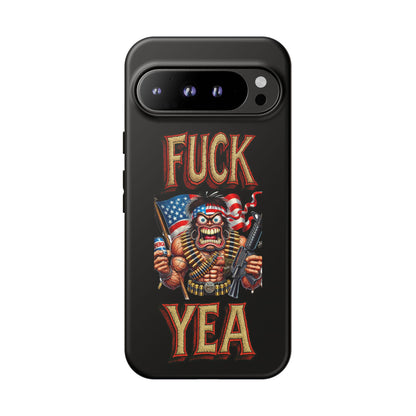 Phone Case — "FUCK YEA" Patriotic Skeleton Soldier Graphic