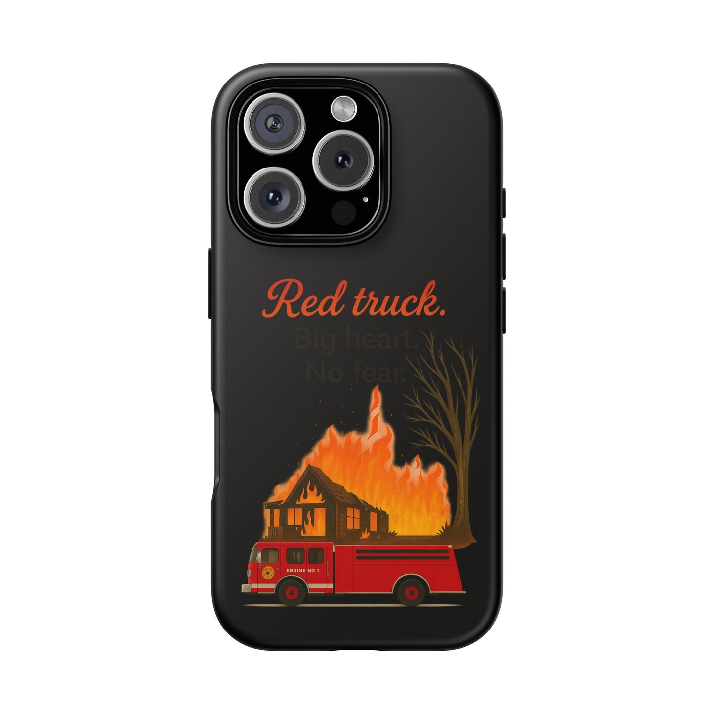 Phone Case — 'Red truck' Fire Truck Design, Vintage Firefighter Gift