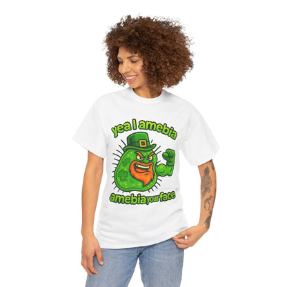 Amebia Your Face St. Patrick's Day T-Shirt — Funny Leprechaun Germ Graphic Tee