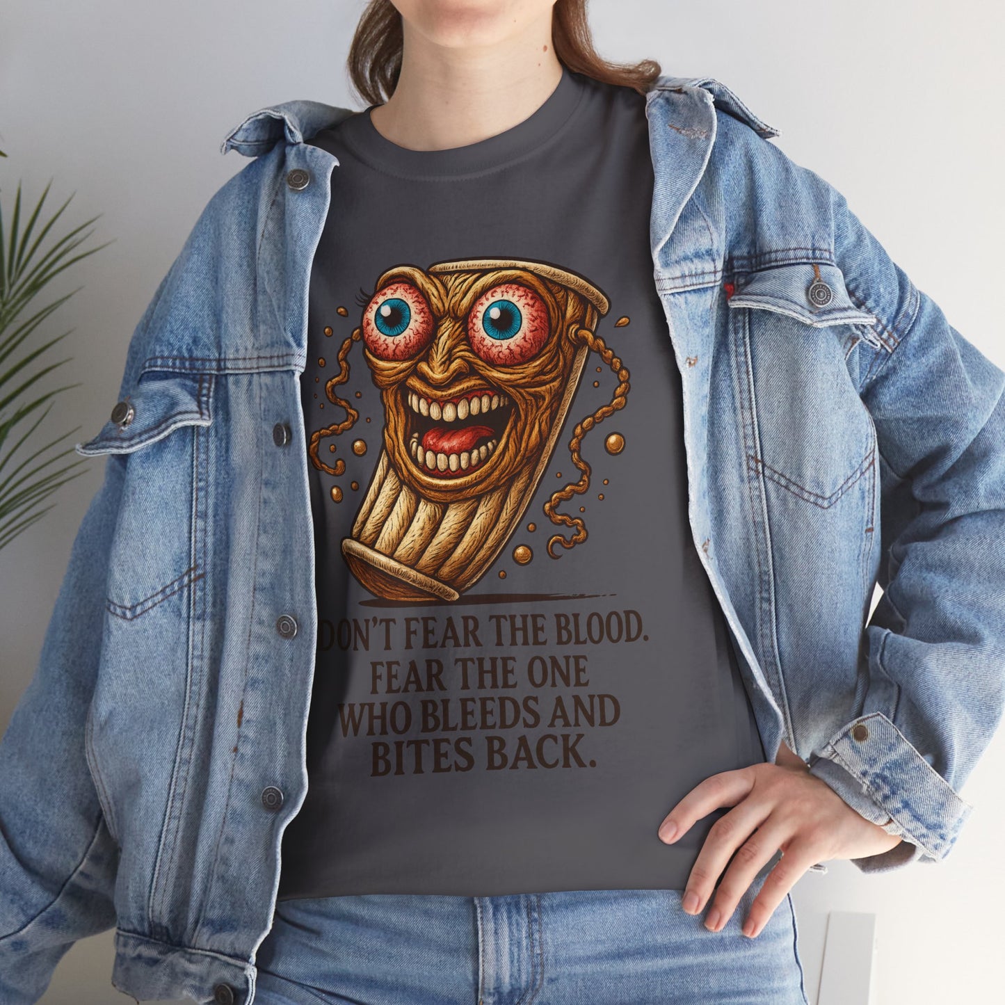 Tampon Warrior – “Bleeds and Bites Back” Feminist Horror T-Shirt