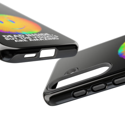 Phone Case — 'Dead Inside, But the Visuals Are Amazing' Rainbow Smiley