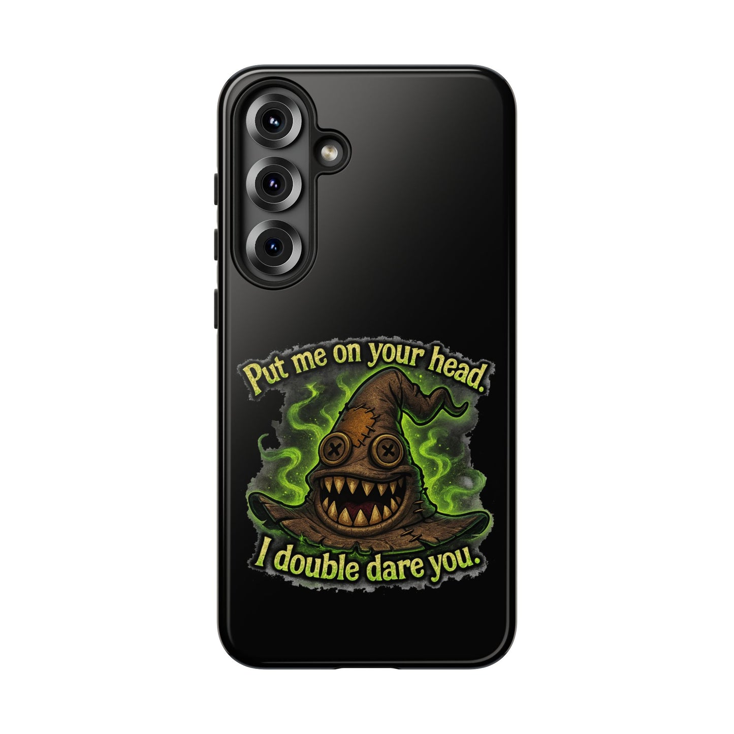 Phone Case — 'Put Me On Your Head, I Double Dare You' Witch Hat Horror Design