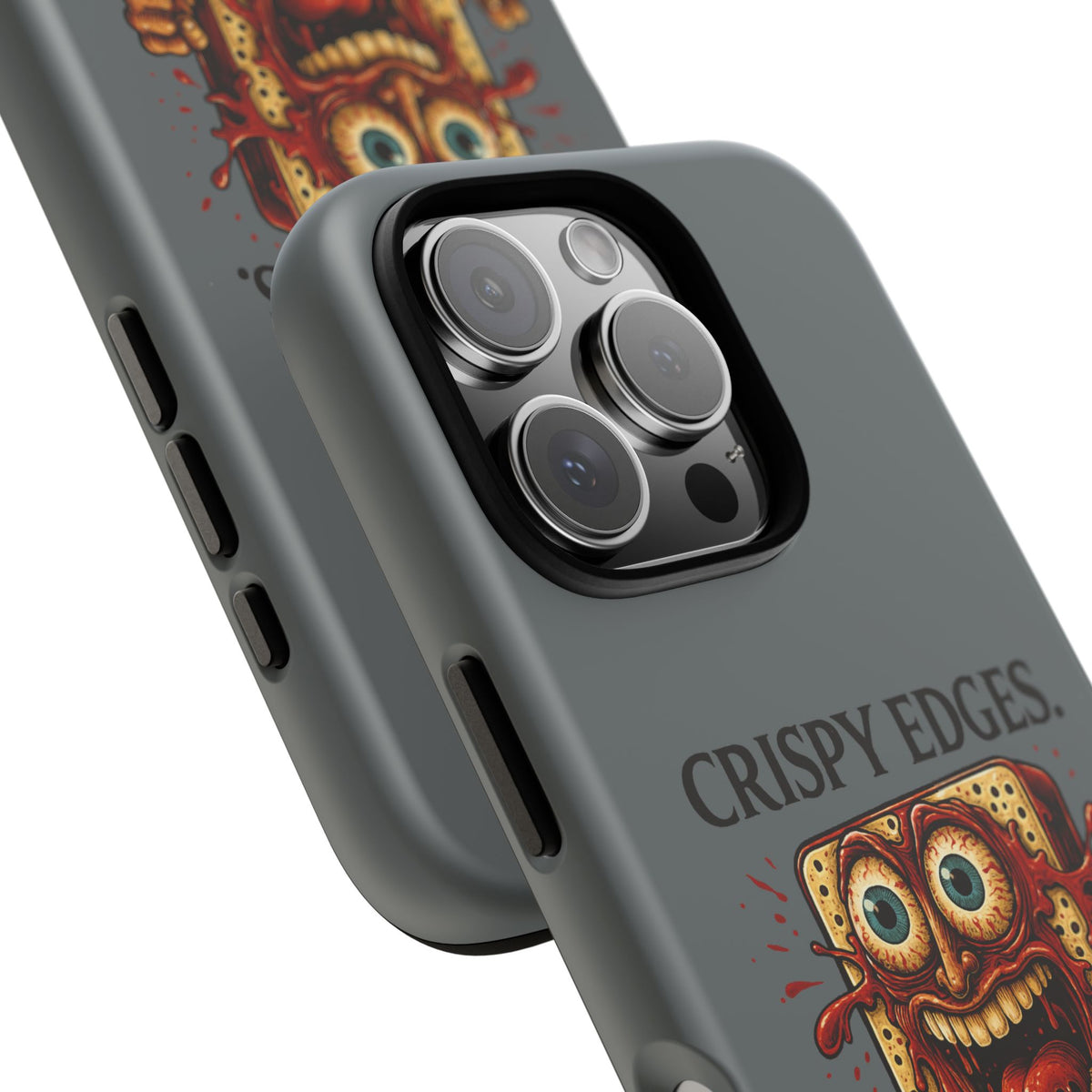 Phone Case — "Crispy Edges. Murder Center." Horror Toast Graphic