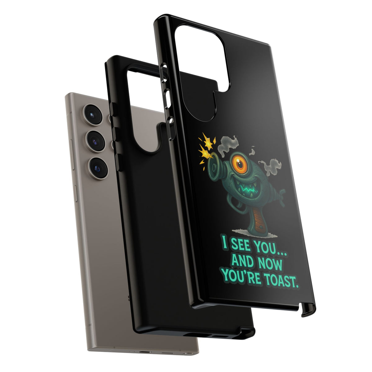 Phone Case — Cute Zombie Blaster Design with "I See You... And Now You're Toast"