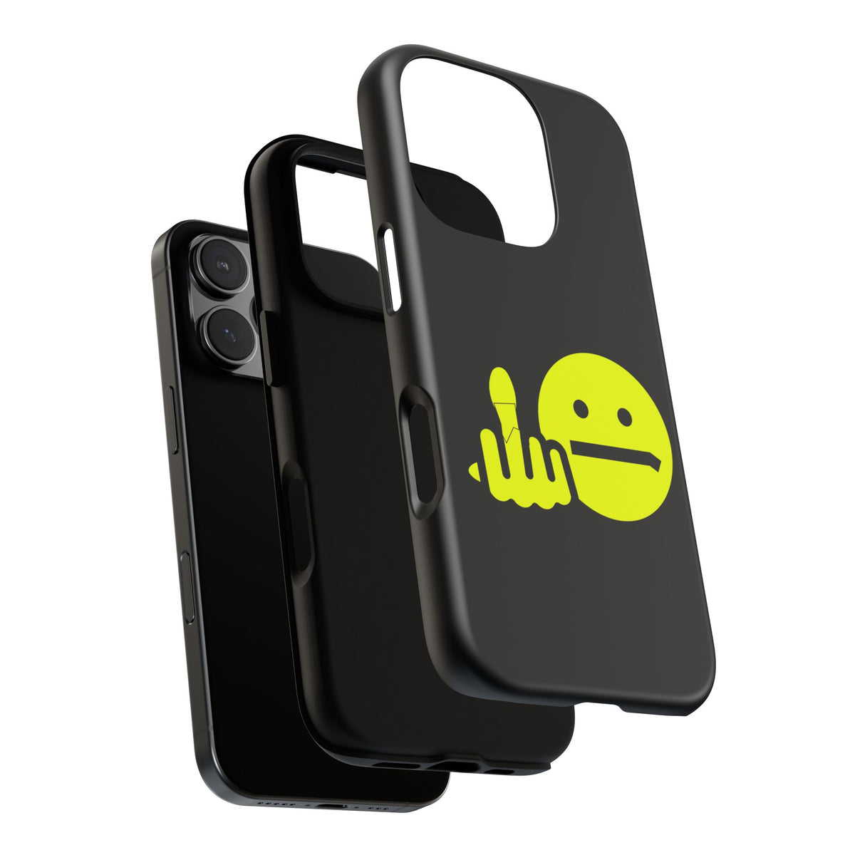 Phone Case — Neon Middle Finger Emoji Graphic