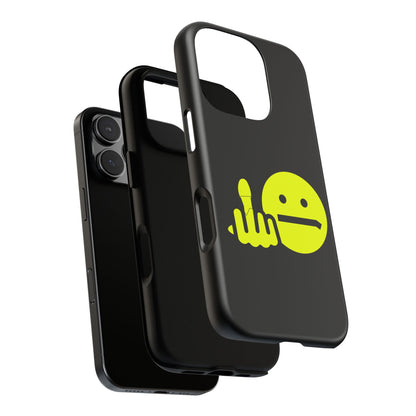Phone Case — Neon Middle Finger Emoji Graphic