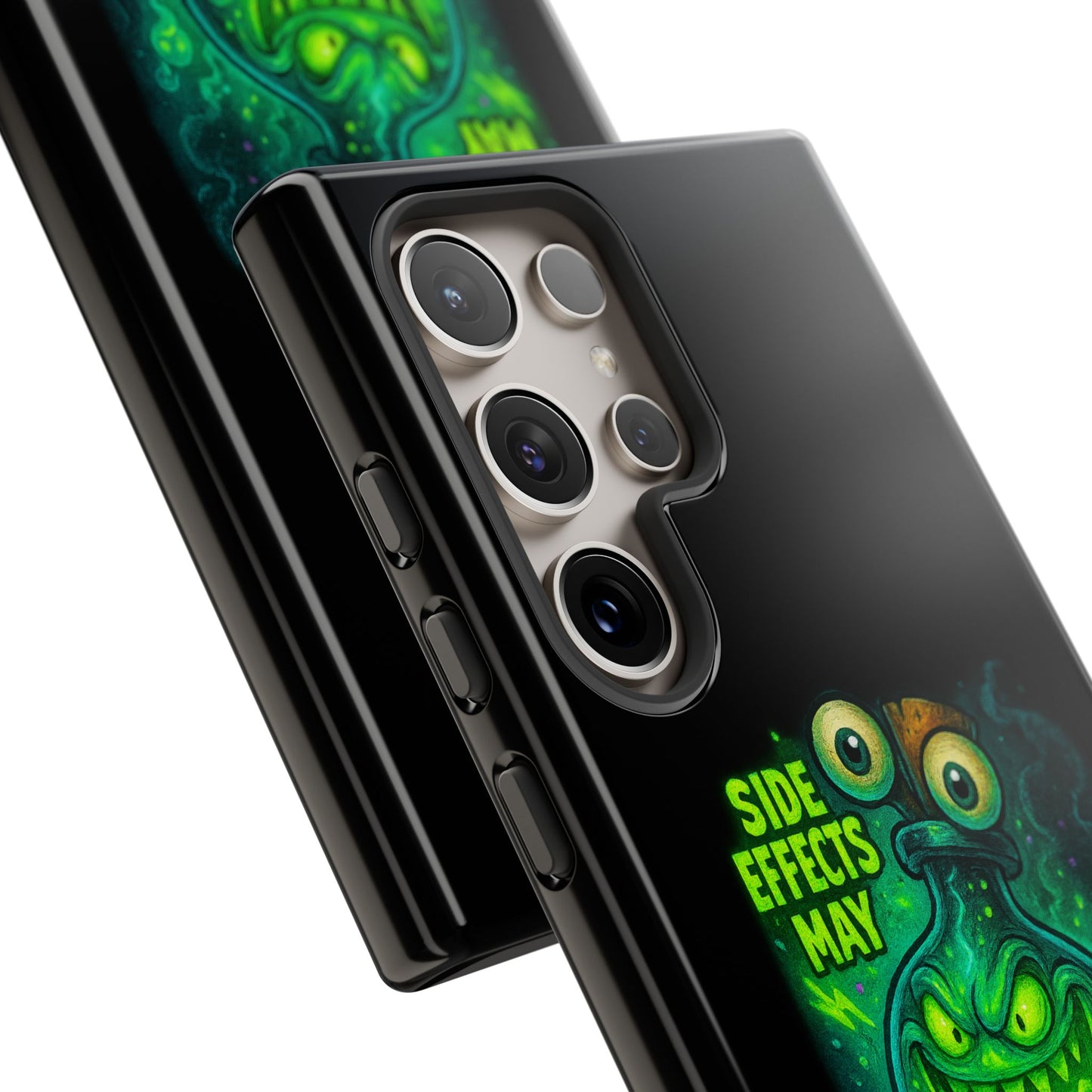 Phone Case — 'Side Effects May Include Laughter, Screaming, Glowing, and Doom' Neon Monster