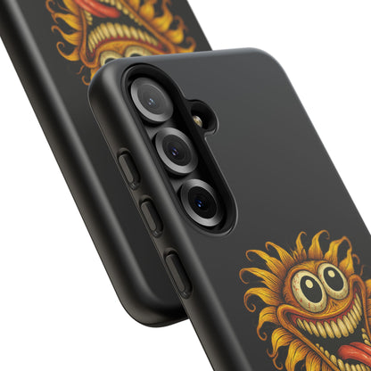 Phone Case - Smiling Sunflower Design with "Photosynthesizing the Universe One Breakdown at a Time"
